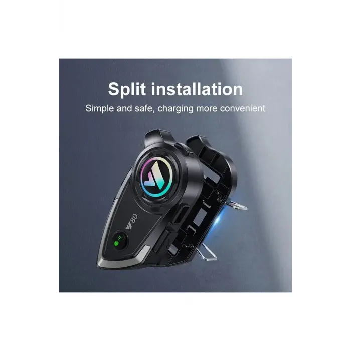 Y80 Motosiklet Kask Kulaklık Intercom Işıklı Motorsiklet Interkom