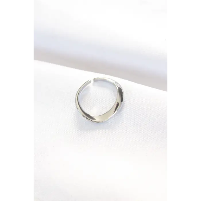 Yassı Silver Renk Ayarlanabilir Yüzük 5886