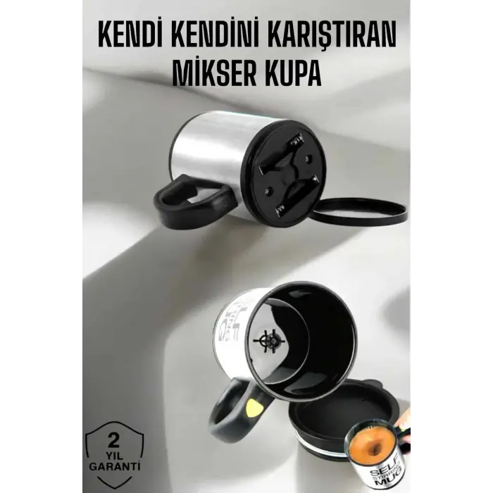 Yazılı Mug Kupa Karıştırıcı Özelliği Ve Paslanmaz Çelik