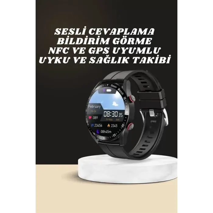 Yeni Model Akıllı Saat GPS Uyumlu Uyku ve Sağlık Takibi Sesli Görüşme