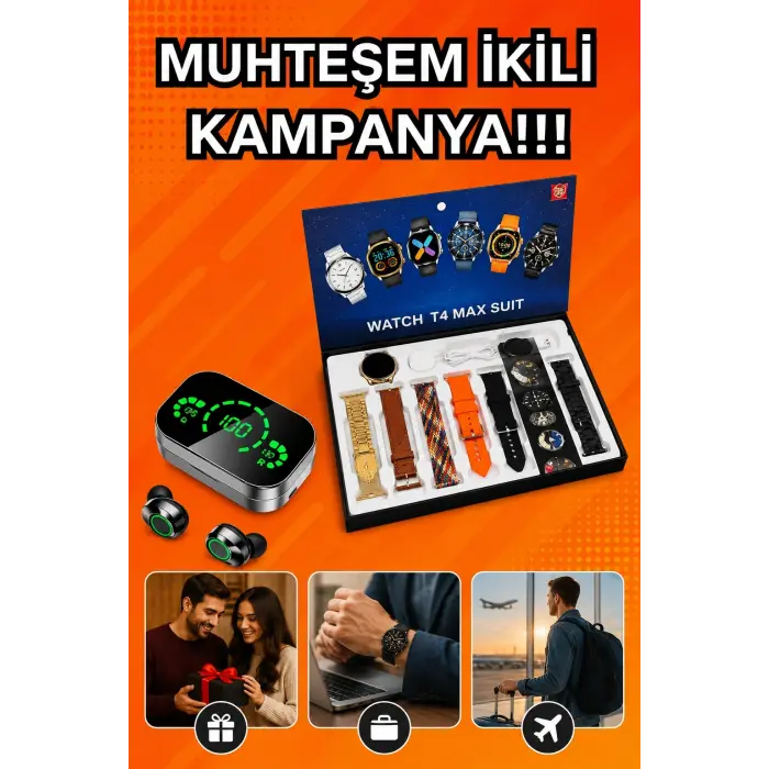 Yeni Model Akıllı Saat ve Ucuz Kaliteli Bluetooth Kulaklık Amoled Ekran Aynalı
