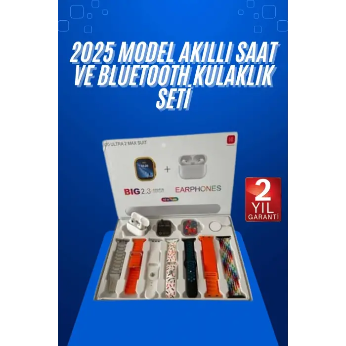 Yeni Nesil 7 Kordonlu Arama Bildirim Özellikli Kulaklık Hediyeli Akıllı Saat