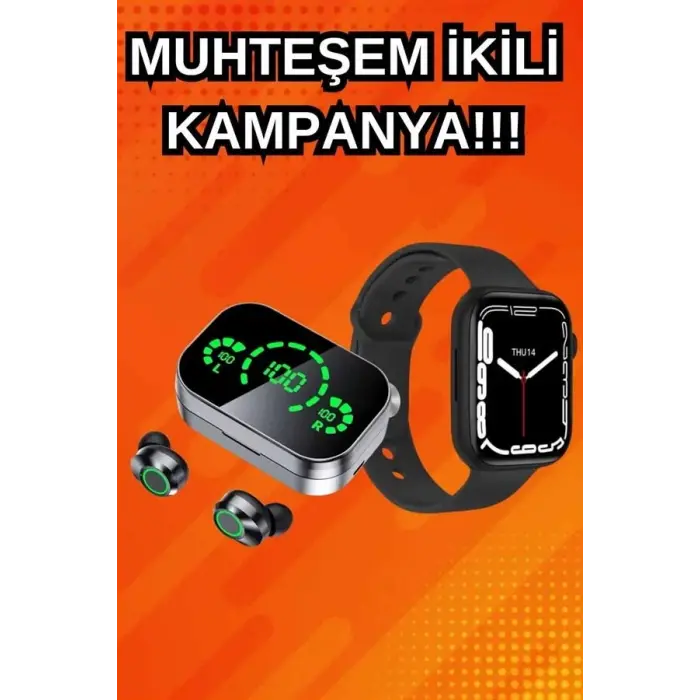 Yeni Nesil Akıllı Saat ve Ucuz Kaliteli Bluetooth Kablosuz Kulaklık Amoled Ekran