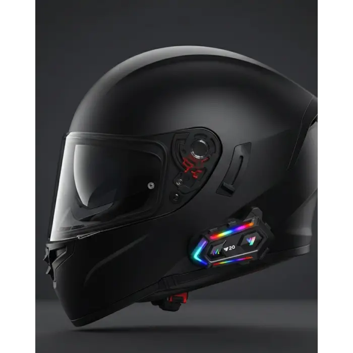 Yeni Nesil Bluetooth 5.3 Motosiklet Intercom RGB Işıklı 1000m Mesafeli