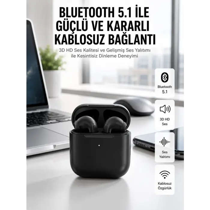 Yeni Nesil Bluetooth Kulaklık İOS Android Uyumlu HD Ses Performansı