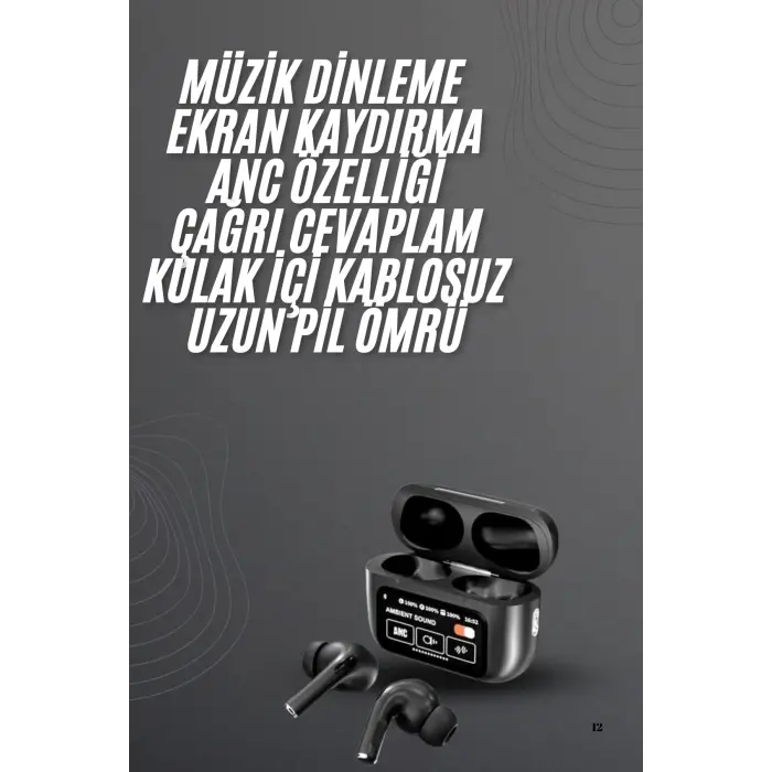 Yeni Nesil Pro Ekranlı Bluetooth Kulaklık 5.0 Bluetooth Yeni Nesil