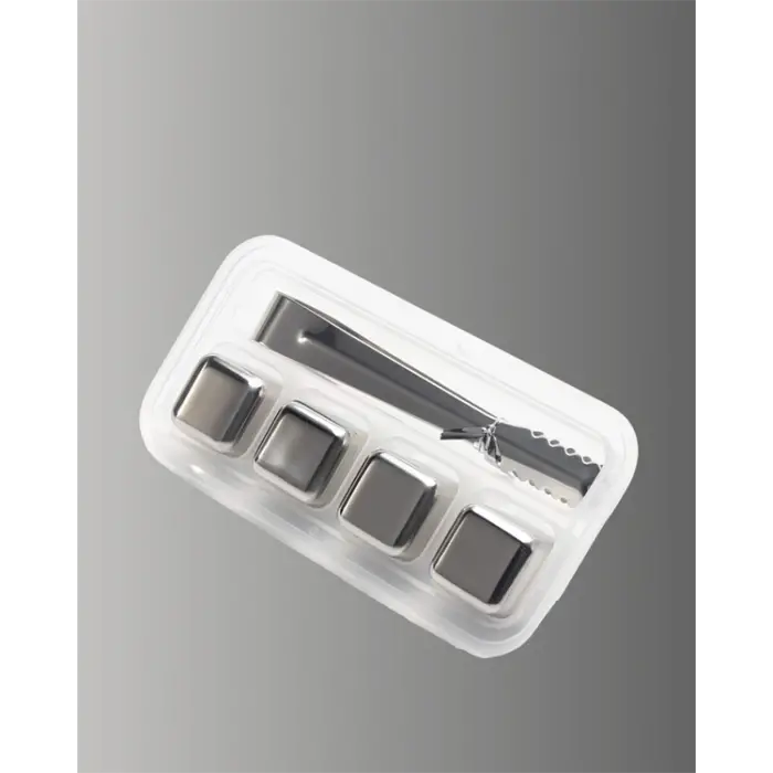 Yeniden Kullanılabilir 304 Çelik Metal Buz Küpleri 4lü Set