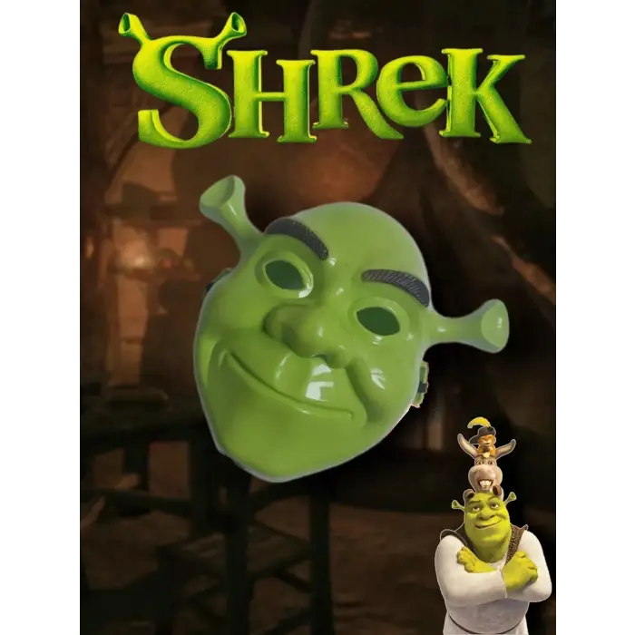 Yeşil Shrek Maskesi 21x25 Cm Bx40