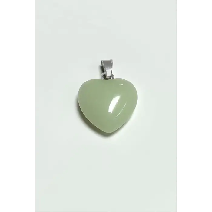 Yeşim Kalpli Doğaltaş Kolye Ucu Küçük 1,5 cm