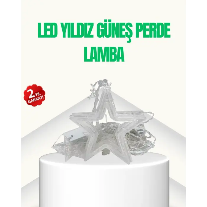 Yıldız Figürlü Perde Peri Led 3x3 Metre Dekoratif Işık