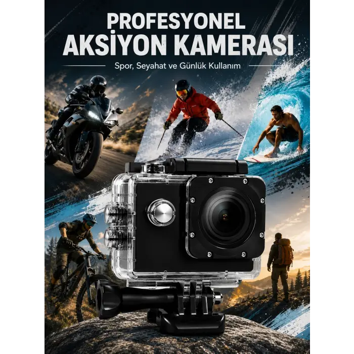 Yüksek Görüntü Kalitesi Sunan 1080P Full HD Aksiyon Kamerası