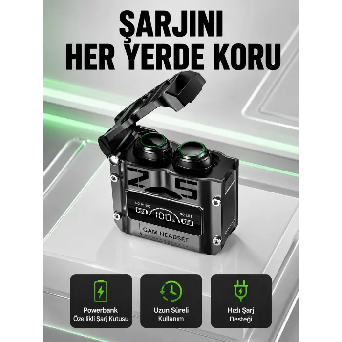 Yüksek Ses Kaliteli Kablosuz Bluetooth Kulaklık Suya Dayanıklı Yeni Nesil