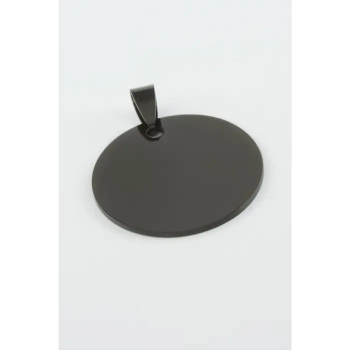 Yuvarlak İsim Yazılabilir Çelik Kolye Ucu 3 cm