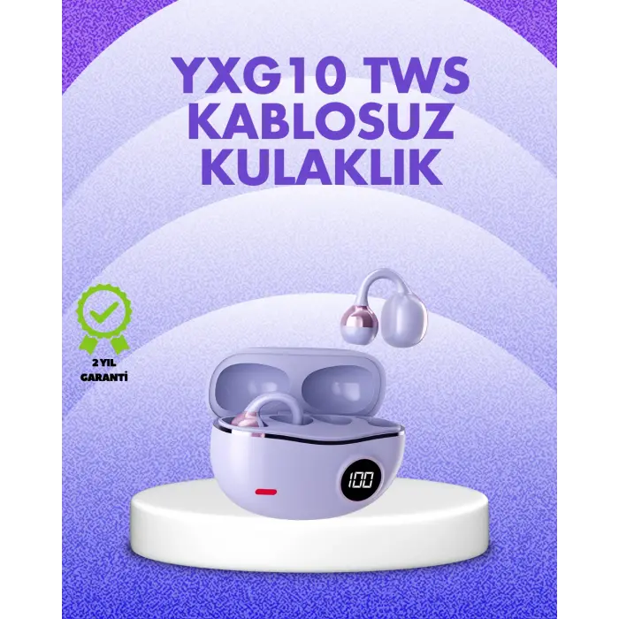 YXG10 Kablosuz Kulaklık – Bluetooth 5.4 Dokunmatik LED Ekranlı Şarj Kutusu