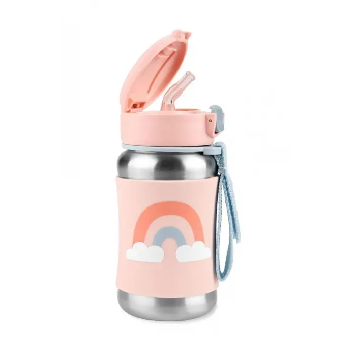 Zoo Pipetli Paslanmaz Çelik Suluk 350 ml Gökkuşağı
