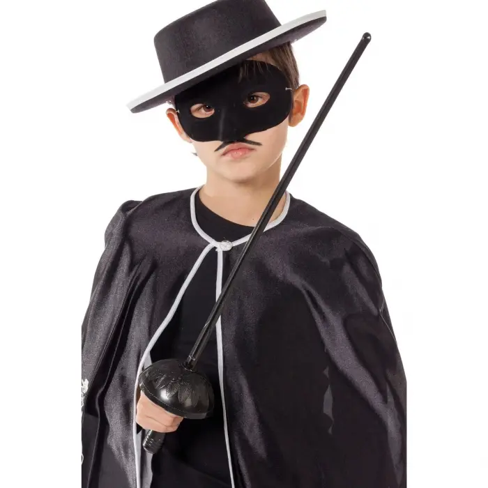 Zorro Kostüm Plastik Aksesuar Seti – Maske ve Kılıç (67 cm)