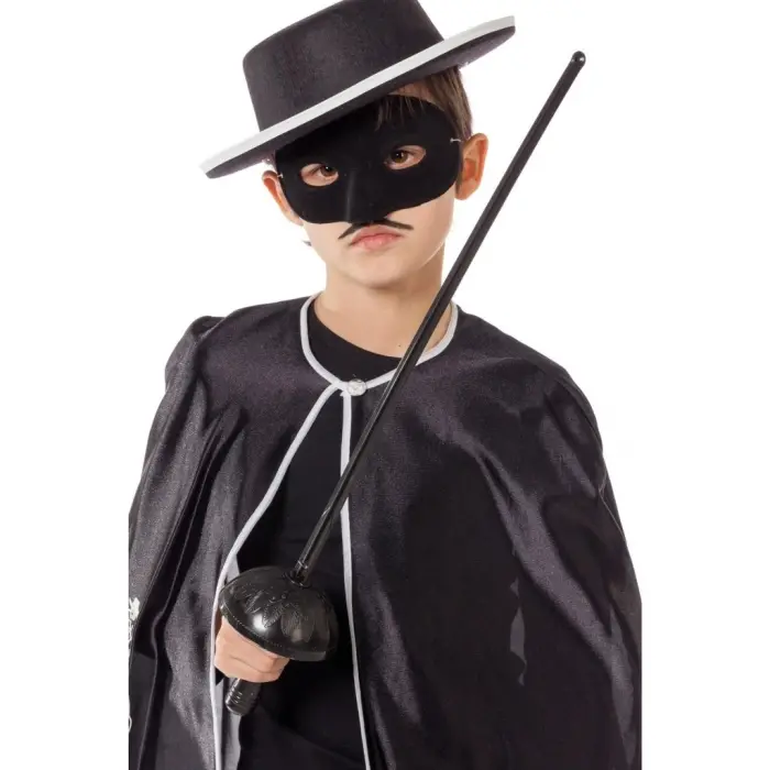 Zorro Kostüm Plastik Aksesuar Seti – Maske ve Kılıç (67 cm)