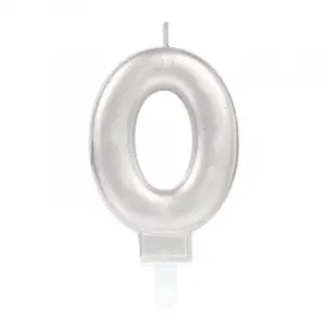 0 Rakam Mum Gümüş Renk Bx40
