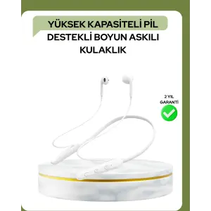 100 Saat Pil Ömrü Boyun Askılı Bluetooth Kablosuz Kulaklık