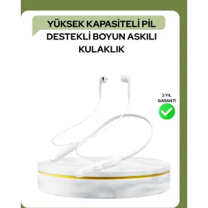 100 Saat Pil Ömrü Boyun Askılı Bluetooth Kablosuz Kulaklık
