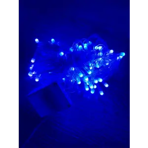 10m 100 Led Damla Uçlu Mavi Işık Şeffaf Kablo Mz-17-6