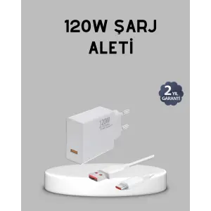 120W Süper Hızlı Şarj Adaptörü – Type-C Kablo Dahil, Yüksek Voltaj Korumalı