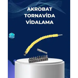12’li Akrobat Bits Vidalama Seti Esnek Uç Çok Yönlü Kullanım