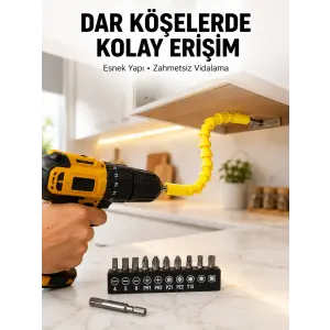 12’li Akrobat Bits Vidalama Seti Esnek Uç Çok Yönlü Kullanım Yeni Nesil
