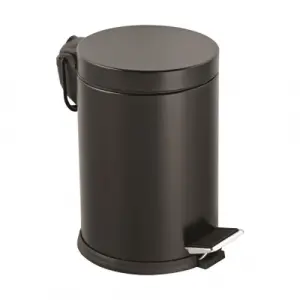 12lt Siyah Pedallı Metal Çöp Kovası Bx40