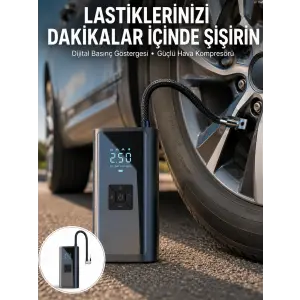 12V Uyumlu Çok İşlevli Akıllı Araç Lastik Pompası Yeni Nesil