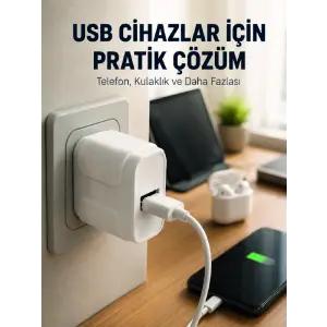 12W USB Şarj Adaptörü 5V 2.4A Hızlı ve Güvenli Şarj Başlığı