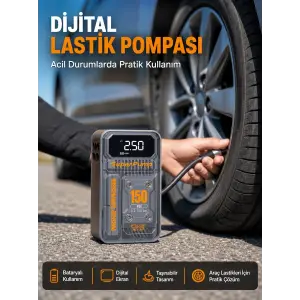 150 PSI Kablosuz Dijital Ekranlı Taşınabilir Araç Lastik Pompası