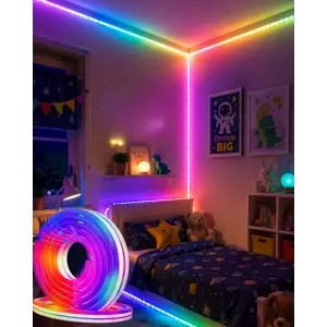 16 Milyon Renk RGB Neon Şerit Led İç ve Dış Mekan Dekor Işığı