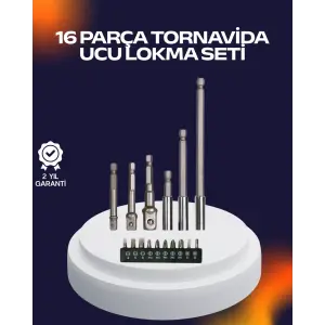 16 Parça Usta İşçilik Bits Takımı Vida Sökme Takma Set