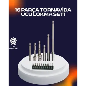 16 Parça Usta İşçilik Bits Takımı Vida Sökme Takma Set