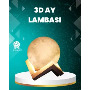 16 Renkli 3D Ay Gece Lambası RGB Modlu Şarjlı