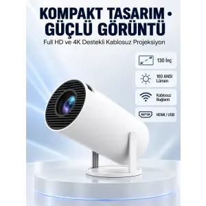 160 ANSI Lümen Parlaklığa Sahip Geniş Ekran Projeksiyon