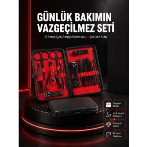 17 Parçalık Profesyonel Manikür Seti – Paslanmaz Çelik Yeni Nesil