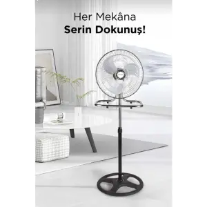 18 inç ayaklı siyah metal pervaneli vantilatör 2 yıl garantili - Elektronik - İklimlendirme