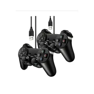 2 adet siyah bluetooth bağlantılı PC uyumlu titreşimli analog joystick oyun kolu