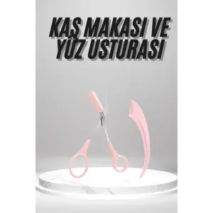 2li Kaş Bakım Seti Taraklı Kaş Makası Ve Kaş Usturası Kaş Şekillendirici