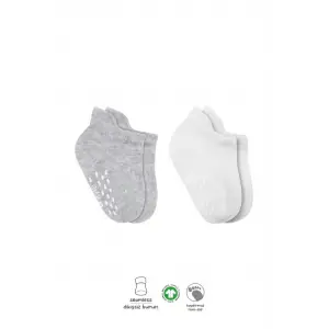 2Li Sneakers Kaymaz Basic Penye Çorap 20103 Gri Beyaz