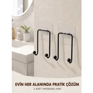 2li Yapışkanlı Duvar Askısı Mutfak Banyo ve Ev İçin Askılık