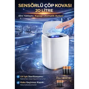 20 Litre El Algılayan Sensörlü Çöp Kovası