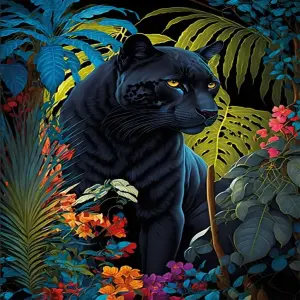 20071 PUZZLE 500 Black Panther With a Tropical