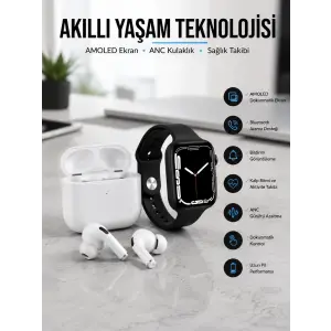 2025 Model Akıllı Saat ve Yeni Nesil Pro Bluetooth Kulaklık TWS Yüksek Ses Kaliteli