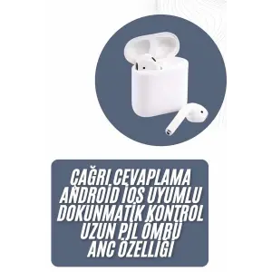 2025 Model Çağrı Cevaplayabilen Bluetooth Kulaklık Beyaz Dokunmatik Kontrol