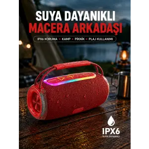 20W Kablosuz Bluetooth Hoparlör RGB Işık Efektli USB/SD/AUX Destekli