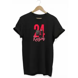 24 Kasım Öğretmenler Günü Öğretmen Hediyesi Baskılı Oversize T-shirt - Siyah
