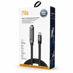 240W Katlanabilir Telefon Standlı Type-C Hızlı Şarj ve Data Kablosu